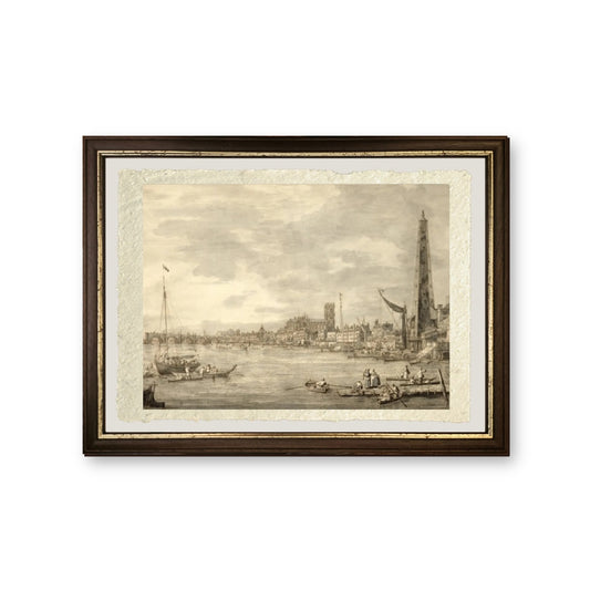 Il Tamigi verso Westminster - Giovanni Antonio Canal detto Canaletto - riproduzione incorniciata