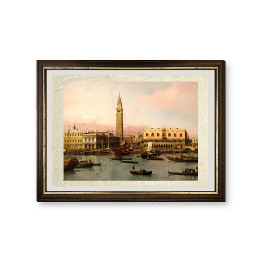 Veduta della Piazzetta e del Bacino di San Marco a Venezia - Giovanni Antonio Canal detto Canaletto - riproduzione incorniciata
