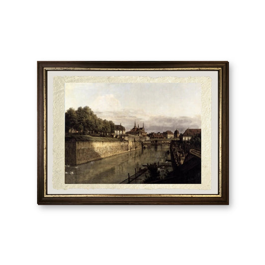 Il Fossato dello Zwinger a Dresda - Bernardo Bellotto - riproduzione incorniciata