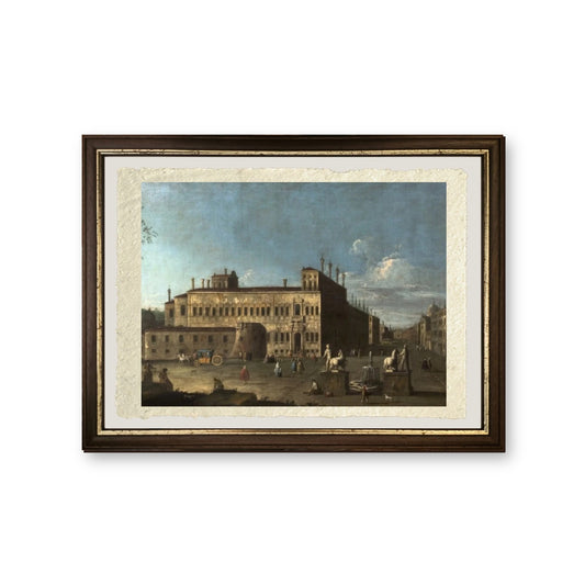 Piazza di Monte Cavallo, Roma - Giovanni Antonio Canal detto Canaletto - riproduzione incorniciata