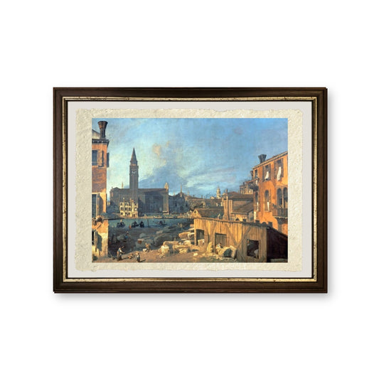 Campo San Vidal e Santa Maria della Carità - Giovanni Antonio Canal detto Canaletto - riproduzione incorniciata