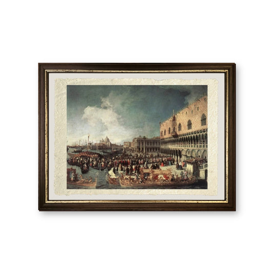 Ricevimento dell'ambasciatore nel Palazzo Ducale - Giovanni Antonio Canal detto Canaletto - riproduzione incorniciata