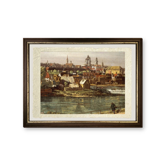 Veduta di Monaco da Haidhausen con il fiume Isar - Bernardo Bellotto - riproduzione incorniciata