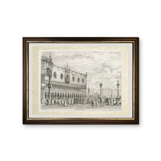 La pietra della proclamazione a Venezia - Giovanni Antonio Canal detto Canaletto - riproduzione incorniciata