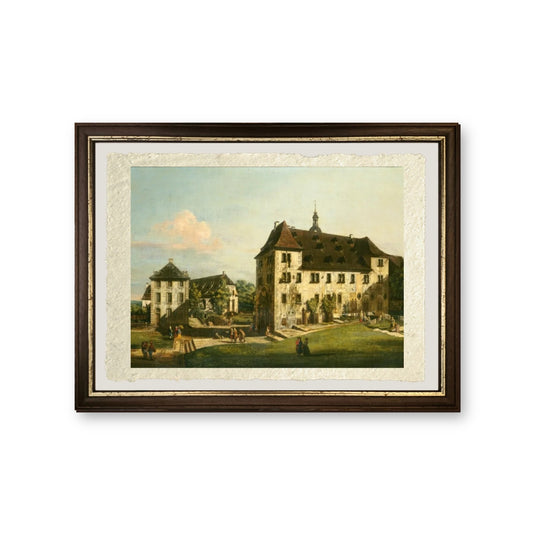 La fortezza di Königstein: cortile con il Magdalenenburg - Bernardo Bellotto - riproduzione incorniciata