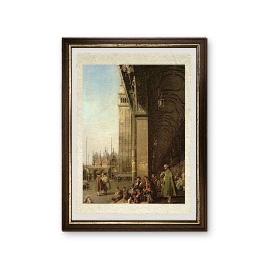 Piazza di San Marco e la colonnata delle Procuratie Nuove, 1756 - Giovanni Antonio Canal detto Canaletto - riproduzione incorniciata