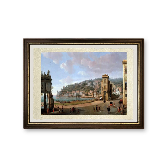 Veduta del quartiere Chiaia, Napoli - Gaspare Vanvitelli - Gaspar van Wittel - riproduzione incorniciata