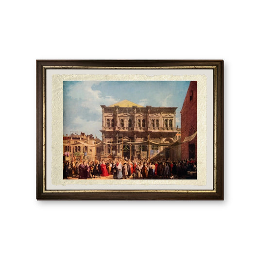 Venezia: La festa di San Rocco, 1735 - Giovanni Antonio Canal detto Canaletto - riproduzione incorniciata