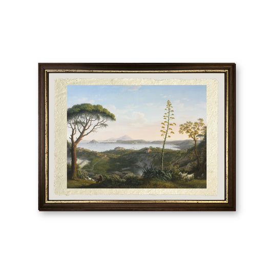 Veduta del Golfo di Pozzuoli da Solfatara - Jakob-Philipp Hackert - riproduzione incorniciata
