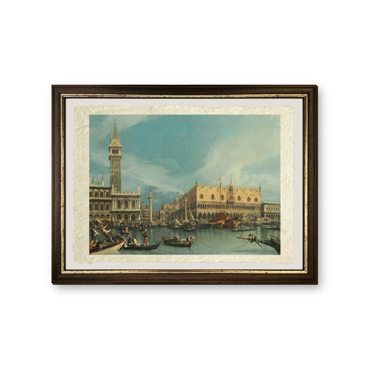 Il Molo, Venezia, dal Bacino di San Marco - Giovanni Antonio Canal detto Canaletto - riproduzione incorniciata