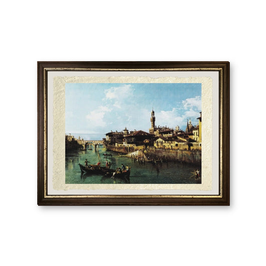 La piazza d'Arno - Bernardo Bellotto - riproduzione incorniciata