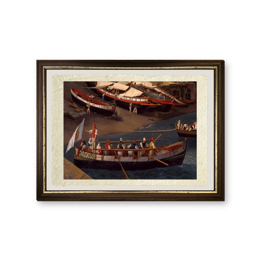 Veduta della Piccola Marina a Sorrento - Jakob-Philipp Hackert - riproduzione incorniciata