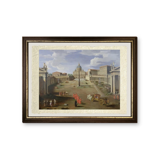 Veduta di San Pietro a Roma - Gaspare Vanvitelli - Gaspar van Wittel - riproduzione incorniciata