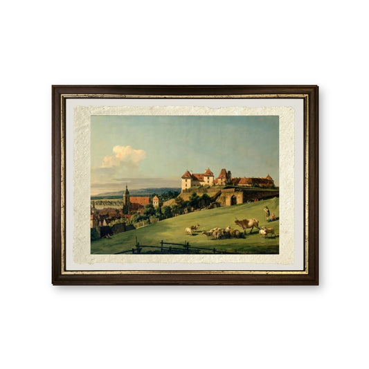 Vista di Pirna dal Castello di Sonnenstein - Bernardo Bellotto - riproduzione incorniciata