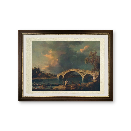 Vecchio ponte di Walton - Giovanni Antonio Canal detto Canaletto - riproduzione incorniciata