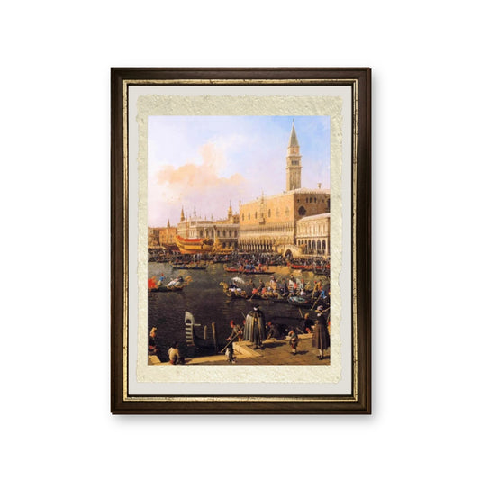 Venezia, Bacino di San Marco il giorno dell'Ascensione - Giovanni Antonio Canal detto Canaletto - riproduzione incorniciata