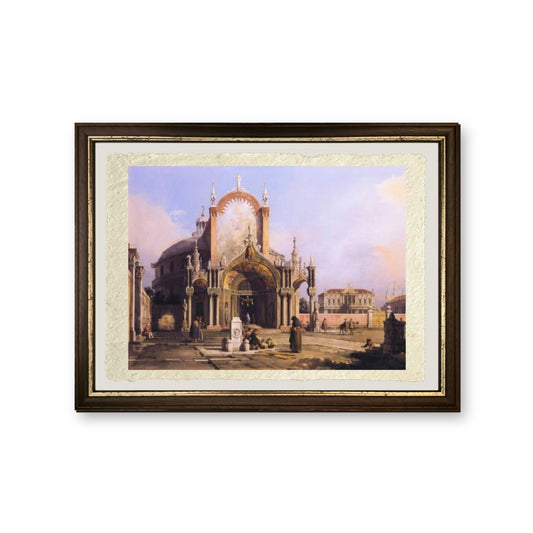 Capriccio di una chiesa rotonda - Giovanni Antonio Canal detto Canaletto - riproduzione incorniciata