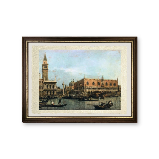 Il Molo, visto dal bacino di San Marco - Giovanni Antonio Canal detto Canaletto - riproduzione incorniciata