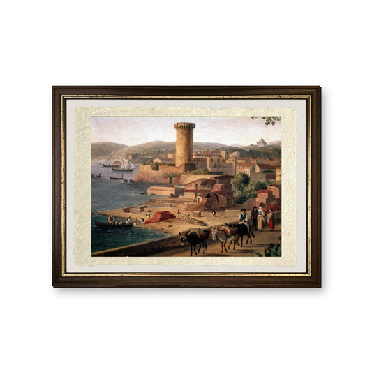 Paesaggio di Gaeta con fabbrica di mattoni - Jakob-Philipp Hackert - riproduzione incorniciata