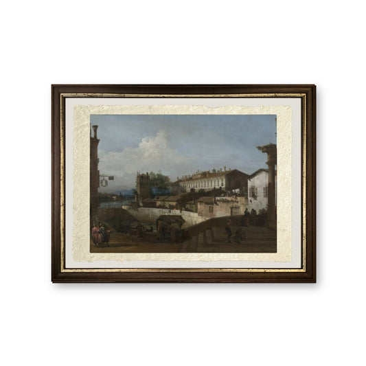 La chiusa a Dolo - Bernardo Bellotto - riproduzione incorniciata