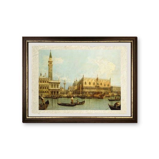 Il Molo, Venezia, dal Bacino di San Marco - Giovanni Antonio Canal detto Canaletto - riproduzione incorniciata