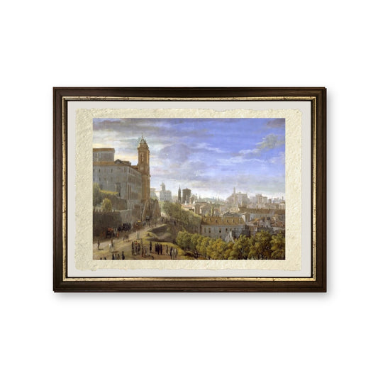Trinità dei Monti, Roma - Gaspare Vanvitelli - Gaspar van Wittel - riproduzione incorniciata