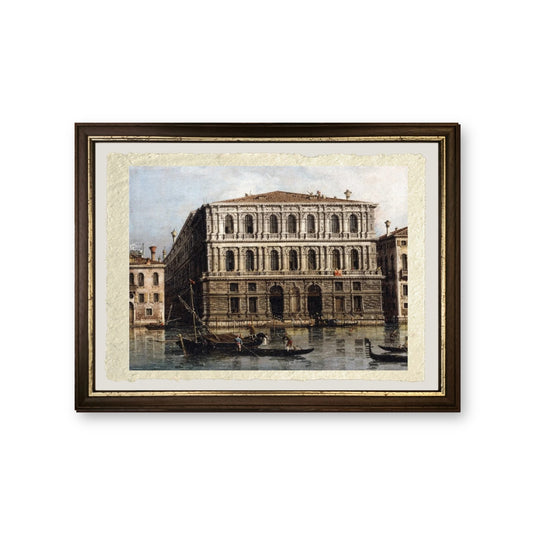 Il Palazzo Pesaro dal Canal Grande, Venezia - Giovanni Antonio Canal detto Canaletto - riproduzione incorniciata