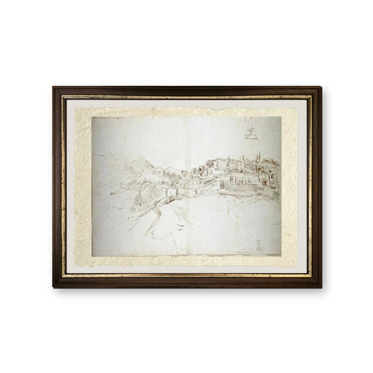Veduta di Urbino dal colle di San Donato - Gaspare Vanvitelli - Gaspar van Wittel - riproduzione incorniciata