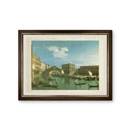 Il Ponte di Rialto, Venezia - Giovanni Antonio Canal detto Canaletto - riproduzione incorniciata