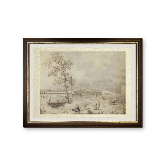 Vecchio ponte di Walton - Giovanni Antonio Canal detto Canaletto - riproduzione incorniciata