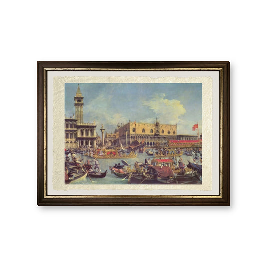Il Bucintoro davanti al Palazzo Ducale - Giovanni Antonio Canal detto Canaletto - riproduzione incorniciata