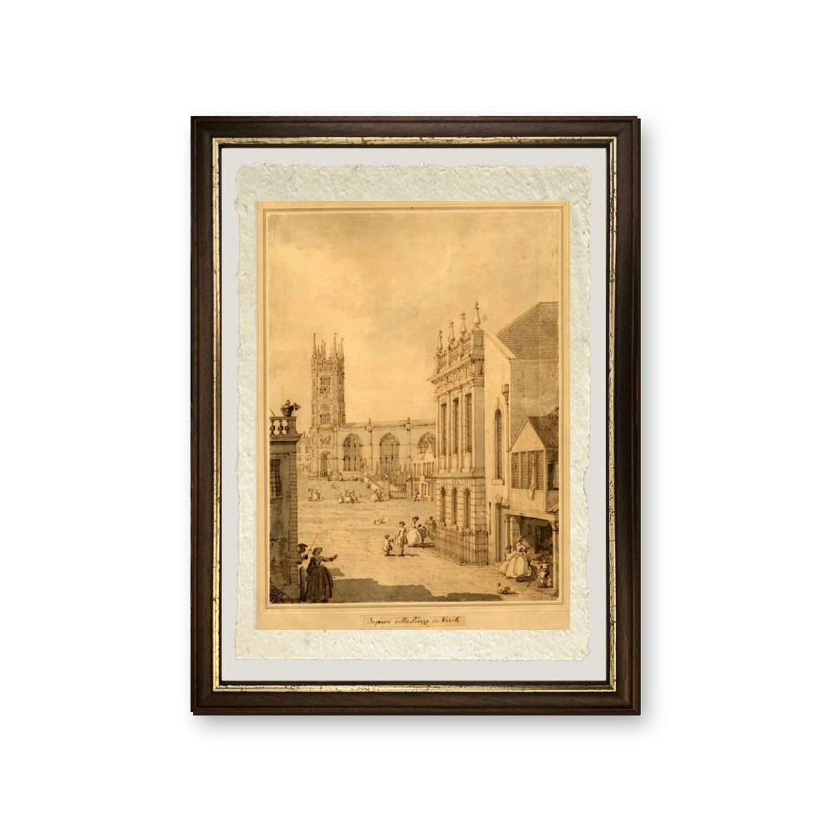 Veduta di Warwick con la chiesa di Santa Maria - Giovanni Antonio Canal detto Canaletto - riproduzione incorniciata