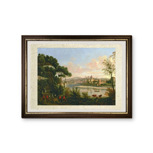 Veduta di Firenze dalle Cascine - Gaspare Vanvitelli - Gaspar van Wittel - riproduzione incorniciata