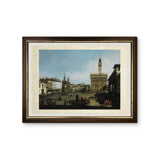 Piazza della Signoria a Firenze, 1742 - Bernardo Bellotto - riproduzione incorniciata