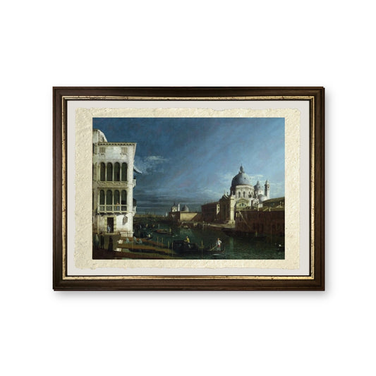 Il Molo guardando a ovest con il Palazzo Ducale in lontananza - Bernardo Bellotto - riproduzione incorniciata
