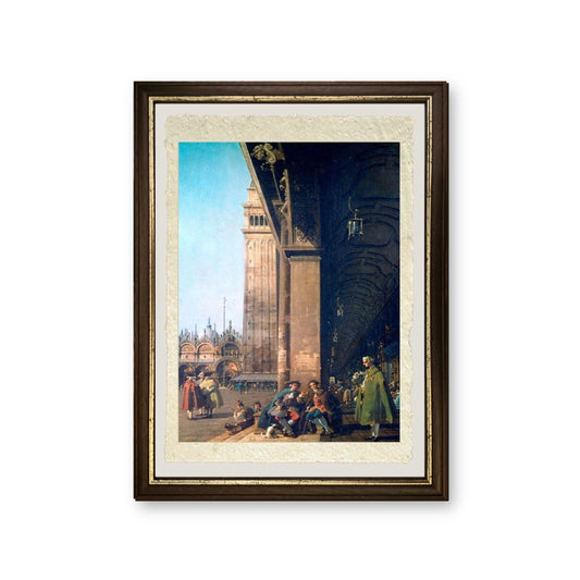 Piazza San Marco e la Colonnata, 1756 - Giovanni Antonio Canal detto Canaletto - riproduzione incorniciata