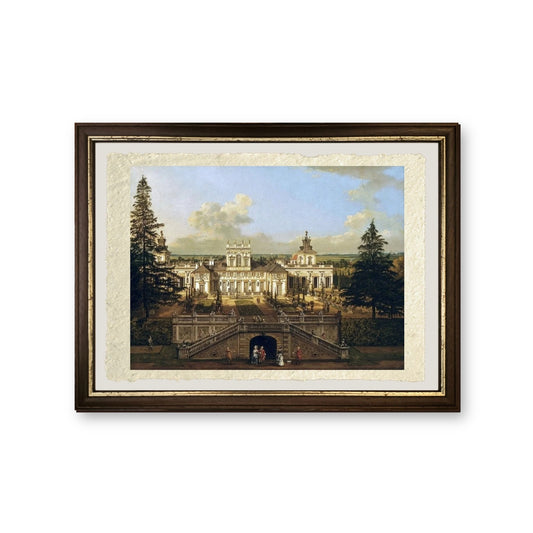 Palazzo Wilanów visto dal giardino - Bernardo Bellotto - riproduzione incorniciata