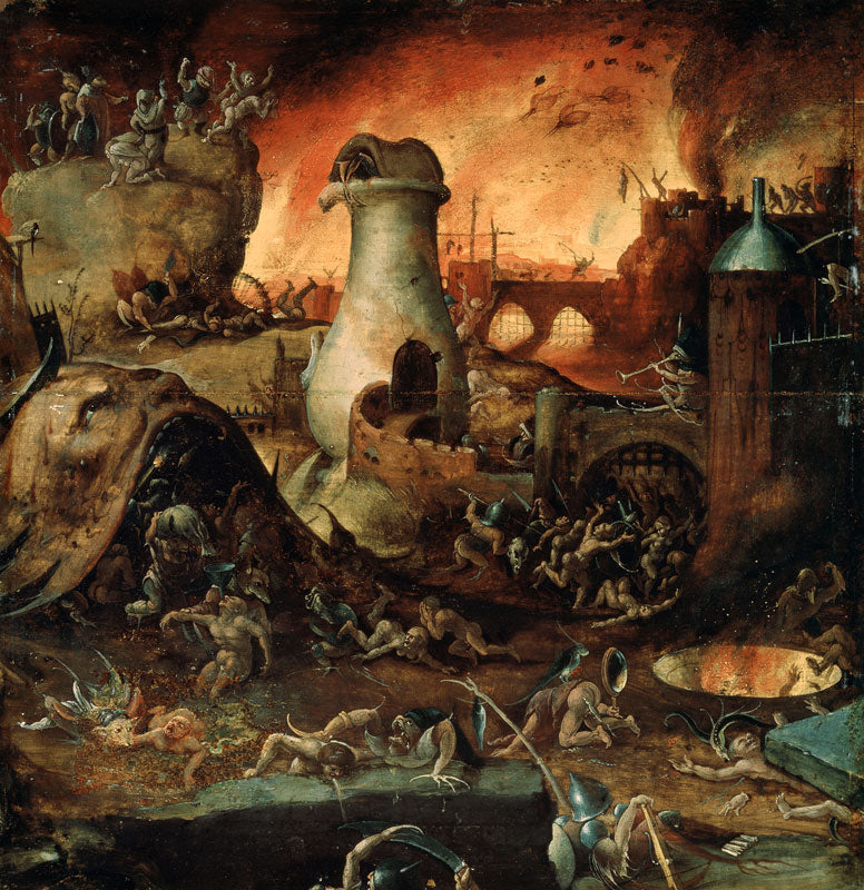 Inferno di Hieronymus Bosch su pregiata carta Amalfi