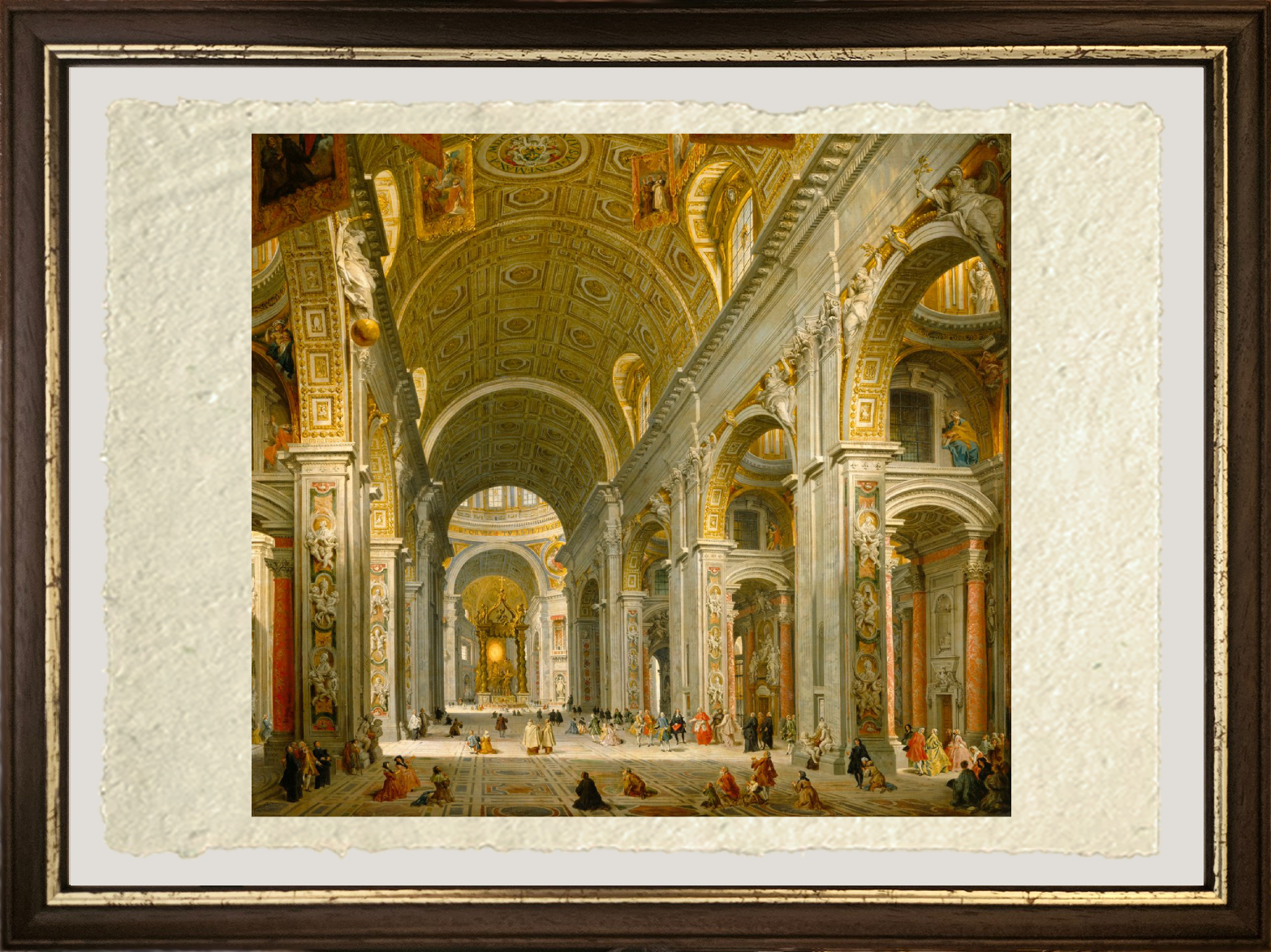 Interno di San Pietro di Pannini con cornice