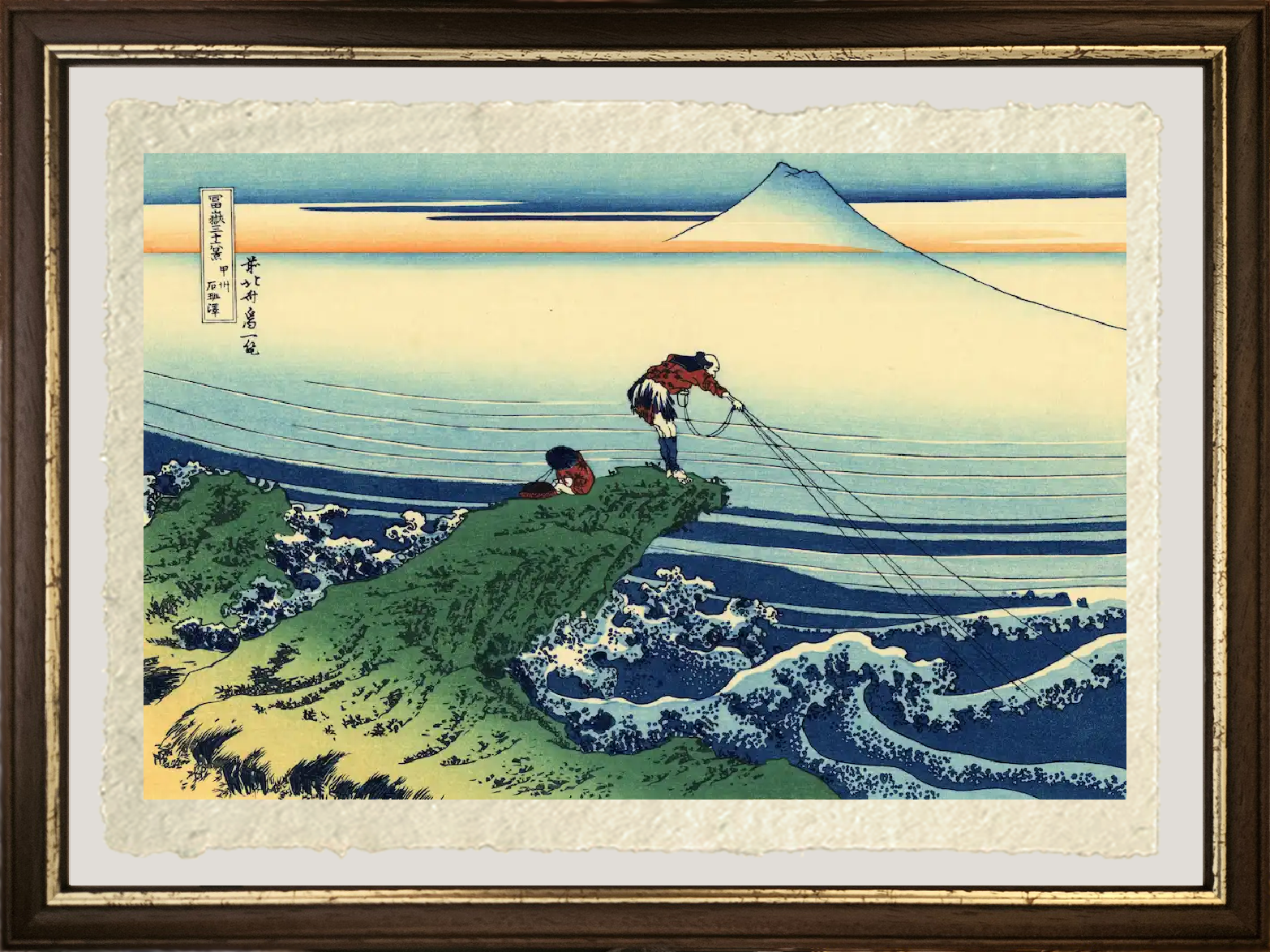 dettaglio kajikazawa nella provincia di kai di katsushika hokusai stampa su carta amalfi