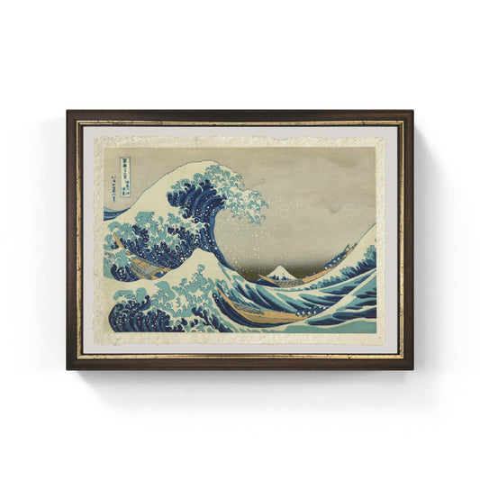 stampa la grande onda di kanagawa di katsushika hokusai su carta amalfi