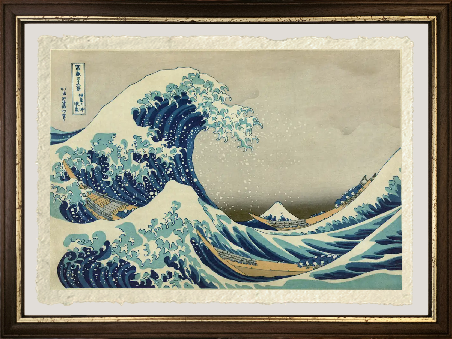 dettaglio stampa la grande onda di kanagawa hokusai carta amalfi