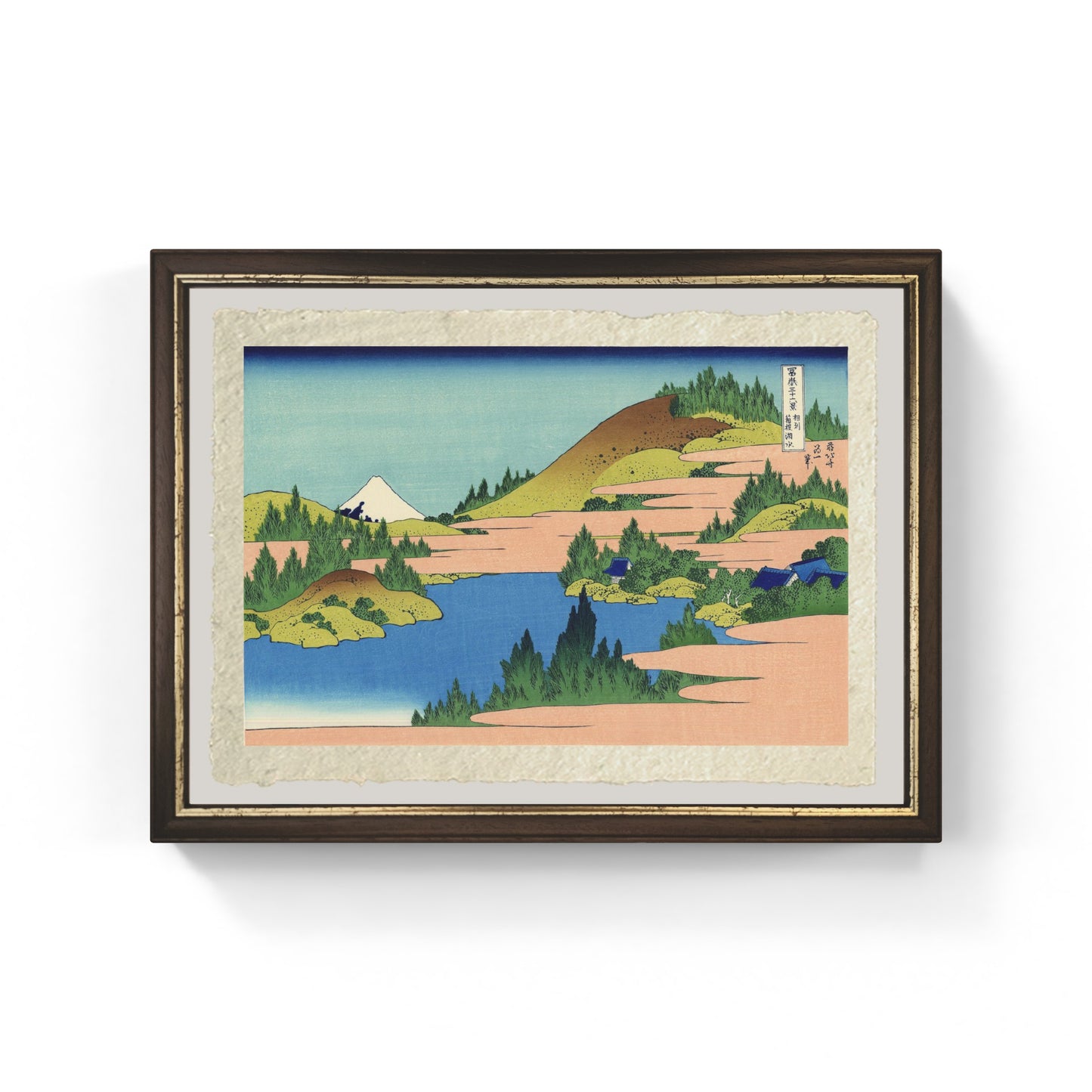 Lago Hakone nella provincia di Sagami di Katsushika Hokusai su carta Amalfi