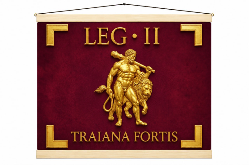 Vessillo romano della Legio II Traiana Fortis con Ercole, ricostruzione storico-filologica - Trizio Editore