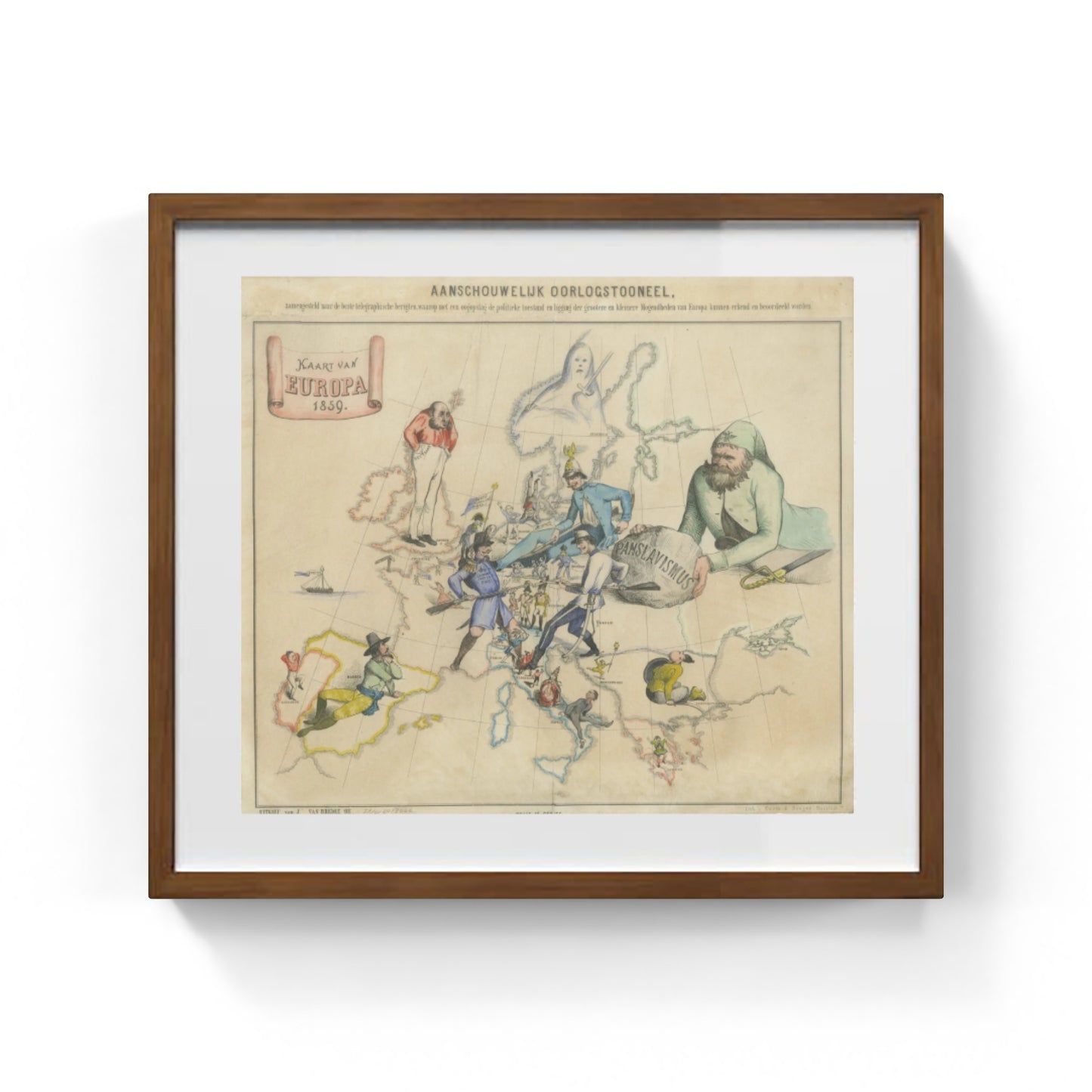 Mappa caricaturale olandese dell'Europa durante la guerra franco-austriaca di Jan van Brederode
