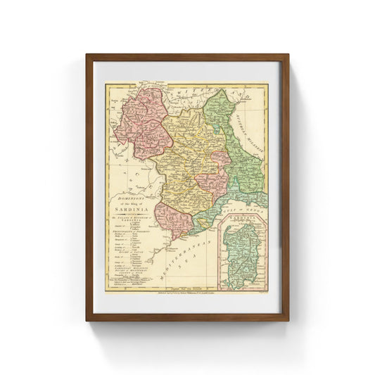 Mappa dei domini del Regno di Sardegna di Robert Wilkinson