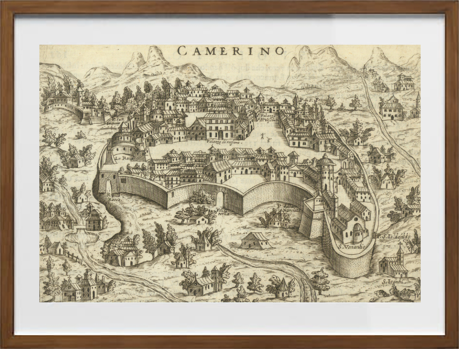 Map of the ancient city of Camerino by Pietro Bertelli – Trizio Editore