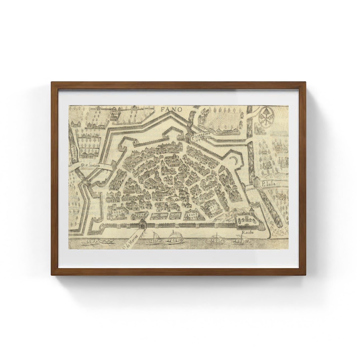 Mappa dell'antica città di Fano di Pietro Bertelli