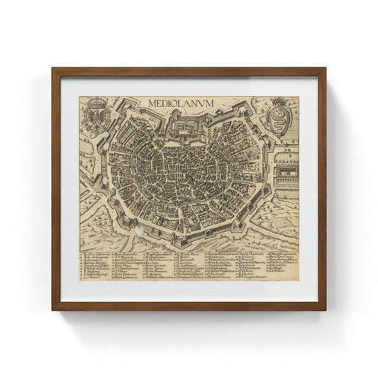 Mappa dell'antica città di Milano di Johann Heinrich von Pflaumern