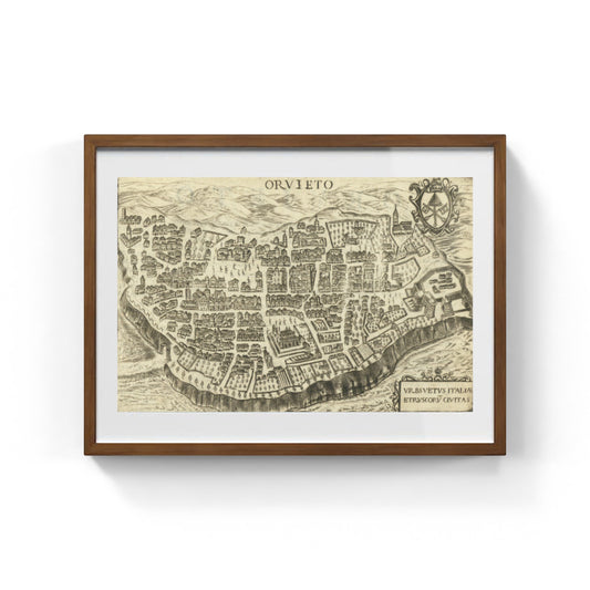 Map of the ancient city of Orvieto by Pietro Bertelli